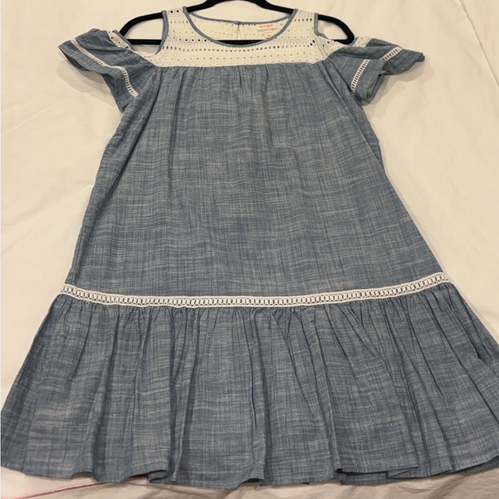 Cat & Jack girls adorable denim eyelet mini dress!! 💙🤍